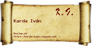 Karda Iván névjegykártya